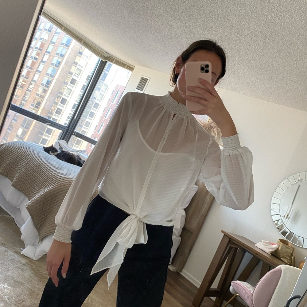 White tie bottom blouse business